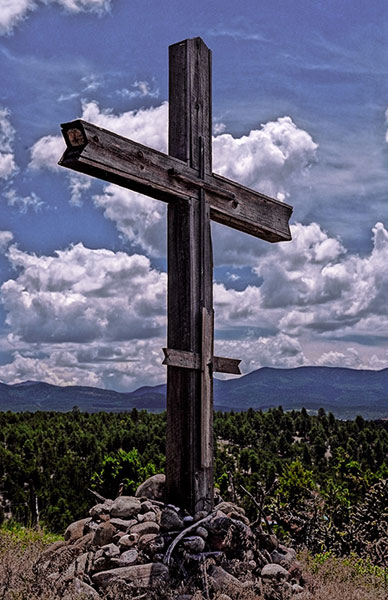 The Cross near Truchas NM a stark reminder of abiding faith