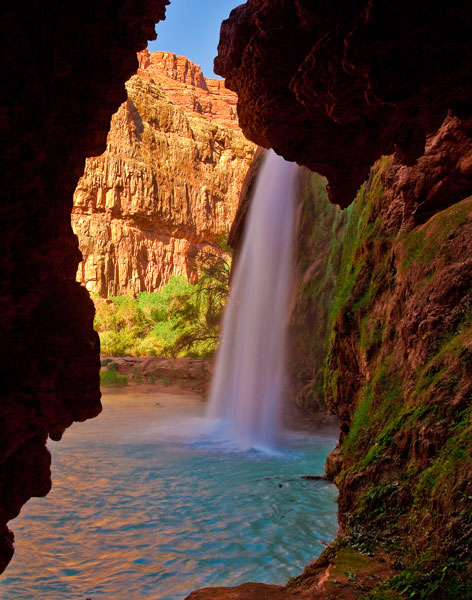 a photo of Havasu Falls from Grotto Havasupai Reservation Arizona