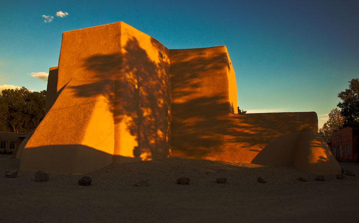 Adobe Church at Sunset Ranchos de Taos New Mexico