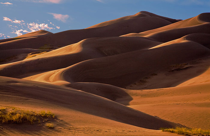 Great Sand Dunes in the Evening Great Sand Dunes National Monument in Colorado in the Evening